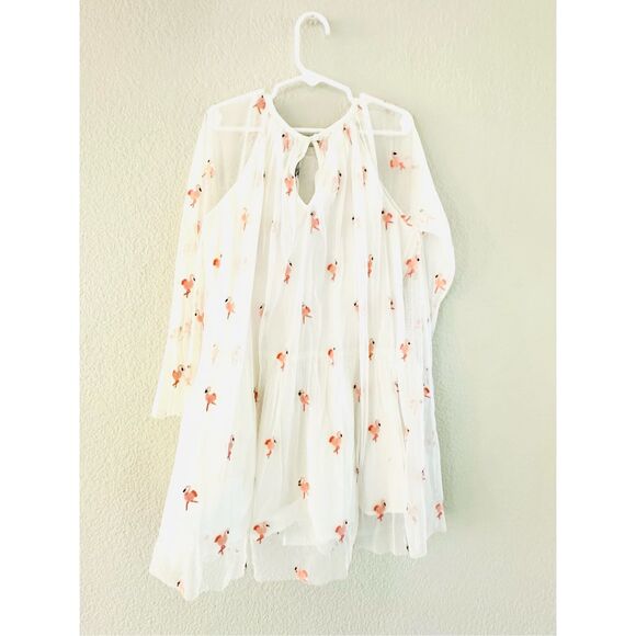 NWT Flamingo Embroidered Jersey Dress from Stella McCartney Kids.  Size 8 - Picture 3 of 7